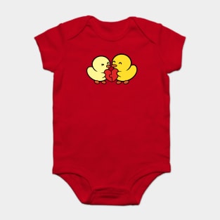 Duckie and Duck Heart Puzzle Baby Bodysuit